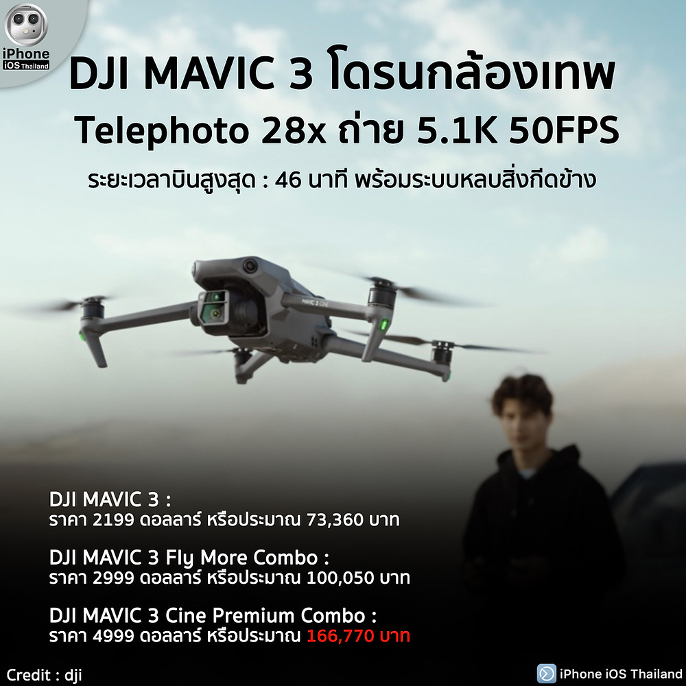 DJI เปิดตัวกล้องบินโดรนสุดล้ำอย่าง Mavic 3 และ Mavic 3 Cine gadgetมาใหม่ อัพเดทโลกไซเบอร์ DJI กล้องบินโดรนMavic3